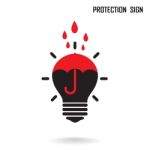 Creative Lamp And Protection Concept Stock Photo