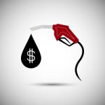 Fuel Nozzle With Dollar Drop  Illustration Stock Photo