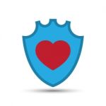  Love Heart Shield Illustration Stock Photo