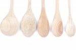 Wooden Kitchen Utensils Isolated On White Background Stock Photo