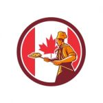 Canadian Pizza Baker Canada Flag Icon Stock Photo