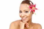 Beautiful Spa Woman With Glowing Skin Stock Photo