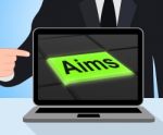 Aims Button Displays Targeting Purpose And Aspiration Stock Photo