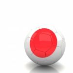 Japan Flag Soccer Ball Isolated White Background Stock Photo