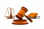 Gavel And Books Stock Photo