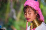 Karen Tribal Girl From Padaung Long Neck Hill Tribe Village Stock Photo