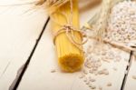 Organic Raw Italian Pasta And Durum Wheat Stock Photo