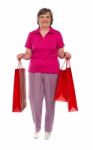 Woman Holding Shopping Bags Stock Photo