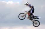 Stunt Motorcyclist At The Hop Farm In Kent Stock Photo