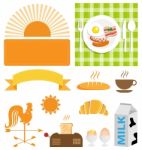 Breakfast Icon Set Stock Photo