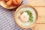 Pork Rice Porridge Stock Photo