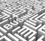 Business Word In Maze Shows Commerce Stock Photo