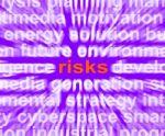 Risks Word Shows Investment Profit And Loss Stock Photo