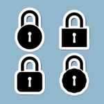 Lock Icon Set Stock Photo