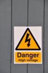 High Voltage Danger Sign Stock Photo