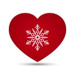  Love Heart Snowflake Illustration Stock Photo