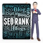 Seo Rank Shows Search Engine And Keyword 3d Rendering Stock Photo