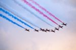 Red Arrows Formation Stock Photo