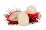 Rambutan Isolated On The White Background Stock Photo