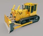 Heavy Crawler Bulldozer Stock Photo