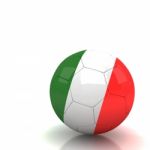 Italy Flag Soccer Ball Isolated White Background Stock Photo