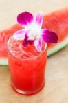 Fresh Watermelon Smoothie Stock Photo