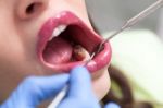 Young Girl Having Dental Check Up Stock Photo