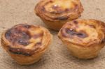 Famous Portuguese Egg Pastry Tart Stock Photo