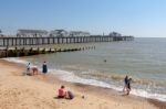 View Of The Pier And Beach At Southwold Stock Photo