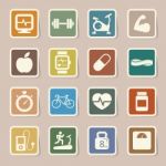 Fitness And Health Icons Stock Photo