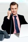 Male Executive On A Business Call Stock Photo