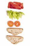 Sandwich Elements On A White Background Stock Photo