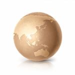 Golden Globe 3d Illustration Asia & Australia Map Stock Photo