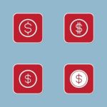 Money Coin Icon Set Stock Photo