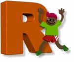 Letter R Boy Stock Photo