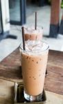 Glass Of Coffee Mocha With Ice Stock Photo