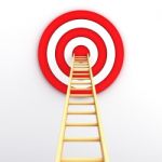 Ladder To The Red Target Stock Photo