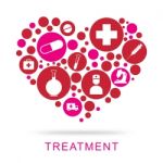 Treatment Icons Represents Medical Care And Medication Stock Photo