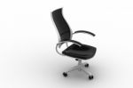 Black Wheeled Chair Stock Photo