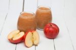 Fresh Apple Juice Isolated On A White Background Stock Photo