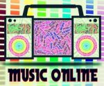 Music Online Indicates World Wide Web And Acoustic Stock Photo