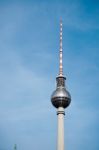 View Towards The Berliner Fernsehturm In Berlin Stock Photo