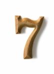 Wooden Numeric 7 Stock Photo