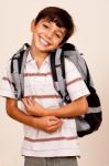 Cute School Boy Stock Photo