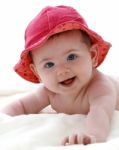 Baby Red Hat Stock Photo