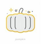 Thin Line Icons, Pumpkin Stock Photo