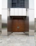 Wood Door Of Modern Building Stock Photo