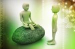 3d People In Meditation Stock Photo