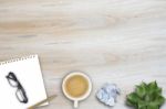 Office Table With Notepad, Stock Photo