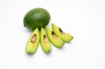 Petals Of Avocado Isolated On A White Background Stock Photo